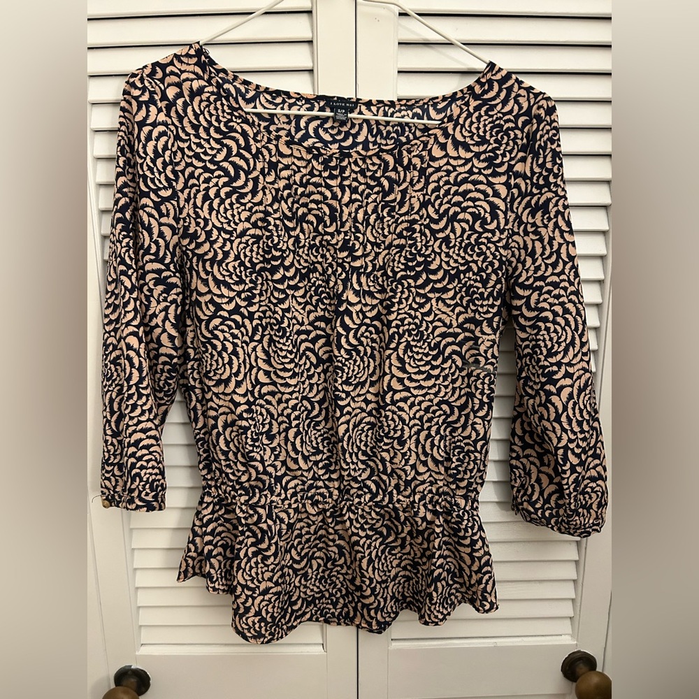 Women's Navy blue and light pink blouse